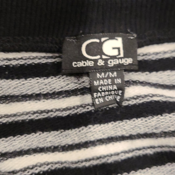 Cable and Gauge blk, grey & WHT striped cardigan - Picture 6 of 7